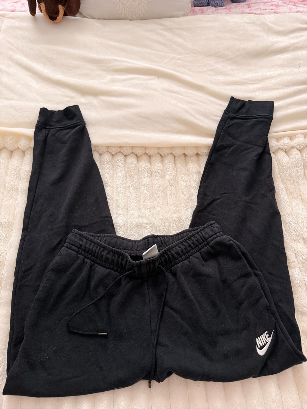 Nike Black Kids' Fleece Joggers with White Swoosh